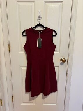 Sleeveless Burgundy Skater Dress by Forever 21
